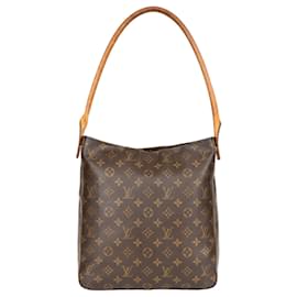 Louis Vuitton-Bolso de hombro con lazo y monograma de lona de Louis Vuitton-Castaño