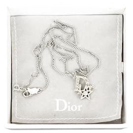 Dior-CHRISTIAN DIOR SILVER CD NECKLACE-Silvery