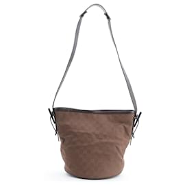 Gucci-GUCCI Bags Cotton Brown GG Marmont Bucket-Brown