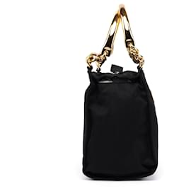 Prada-PRADA Totes Metal Black Tessuto Metallo-Black