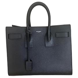 Saint Laurent-borsa Sac de Jour piccola in pelle grana.-Nero