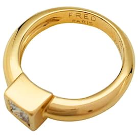 Fred-Solitaire Fred Paris princess diamond, Yellow gold.-Other