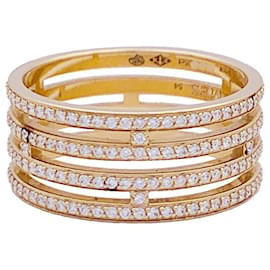 Hermès-Hermès ring, "Ariane", Rose gold, diamants.-Other