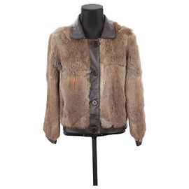 Claudie Pierlot Chaqueta de piel Castaño