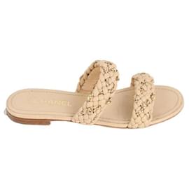 Chanel-Leather sandals-Beige