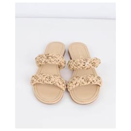 Chanel-Leather sandals-Beige