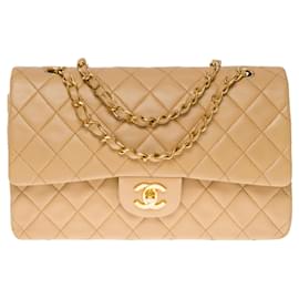 Chanel-Sac Chanel Timeless/Clássico em Couro Bege - 101166-Bege