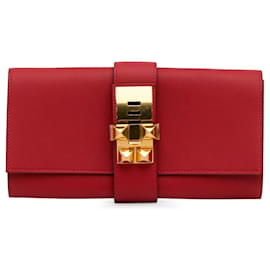 Hermès-HERMES Bolsos de manoPiel-Roja