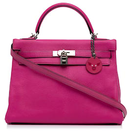 Hermès-HERMES HandbagsLeather-Pink