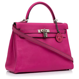 Hermès-HERMES HandtaschenLeder-Pink