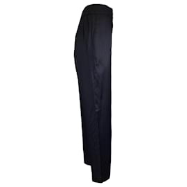 Autre Marque-Dries Van Noten pantalones negros de satén con cordón-Negro