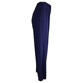 Autre Marque-Ralph Lauren Collection Pantalon en crêpe bleu marine / Un pantalon-Bleu