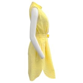 Autre Marque-Vestido sin mangas de jacquard amarillo con cinturón anudado de Stella McCartney-Amarillo