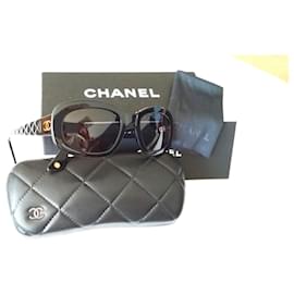 Chanel-Schwarze Schildkrötenbrille in ausgezeichnetem Zustand-Schwarz