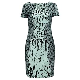 Diane Von Furstenberg-Black and White Print Dress with Lace Decoration-Other