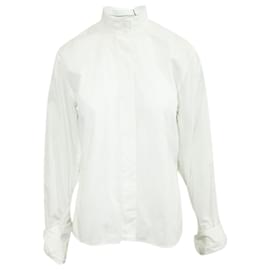 Autre Marque-White Shirt with Ties on Sleeves-White