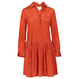 Autre Marque-Geometrical Printed Dress-Orange