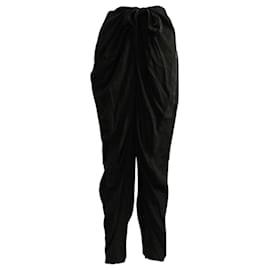 Tsumori Chisato-Pantalones negros de seda de esmoquin-Negro