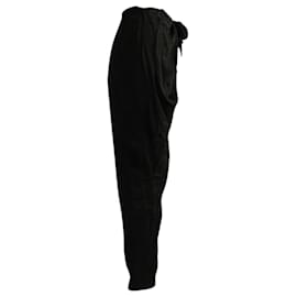 Tsumori Chisato-Pantalon de smoking en soie noir-Noir