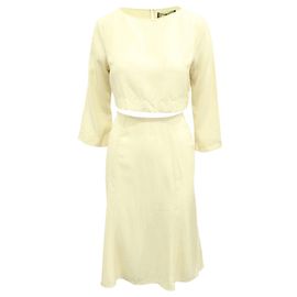Reformation Conjunto Blusa y Falda Crema Blanco Crudo