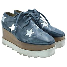 Stella Mc Cartney-Blue Elyse Platform Sneakers with Stars-Blue