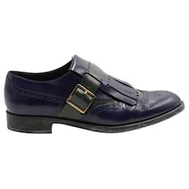 Tod's-Blue & Green Monk Strap Loafers-Blue