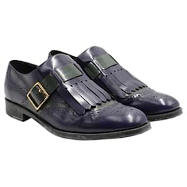 Tod's-Blue & Green Monk Strap Loafers-Blue