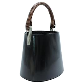Kenzo-Black Leather Vintage Bucket Bag-Black
