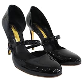 Rupert Sanderson-Zapatos de salón de charol con punta redonda-Negro