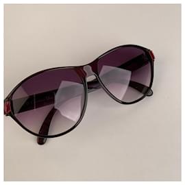 Christian Dior-Vintage Black Burgundy Optyl Sunglasses Mod 2325-Black