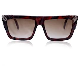 Gianni Versace-Mod de gafas de sol marrones vintage. básico 812 Columna.688-Castaño