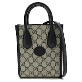 Gucci-Gucci GG Supreme Mini Tote Bag Canvas Handbag 671623  in Excellent condition-Other