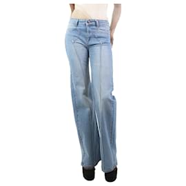 Autre Marque-Jeans flare azul com corte de coração e cintura alta - tamanho Reino Unido 6-Azul