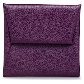 Hermès-Hermes Purple Evercolor Bastia Coin Pouch-Purple