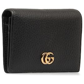 Gucci-Porte-cartes en cuir Gucci noir GG Marmont-Noir