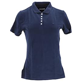 Tommy Hilfiger-Camisa polo feminina essencial de algodão orgânico Tommy Hilfiger em algodão azul marinho-Azul marinho