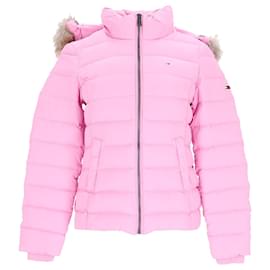Tommy Hilfiger-Womens Essential Hooded Down Jacket-Pink