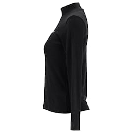 Tommy Hilfiger-Womens Rib Knit Long Sleeve Fitted T Shirt-Black