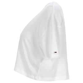 Tommy Hilfiger-Camiseta corta con logo exclusivo para mujer-Blanco