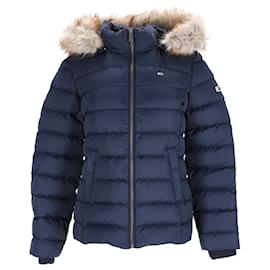 Tommy Hilfiger-Womens Essential Hooded Down Jacket-Navy blue