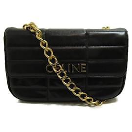 Céline-Matelasse Monochrome Logo Chain Shoulder Bag-Other
