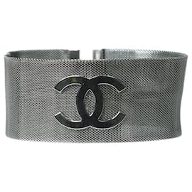 Chanel-Graues Halsband aus Metallgeflecht – Größe-Grau