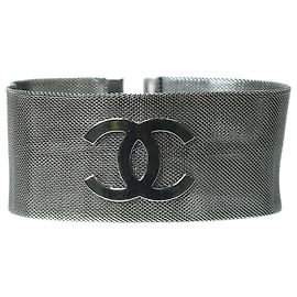 Chanel Tour de cou en maille métallique grise - taille Gris