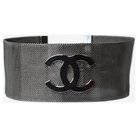 Chanel-Graues Halsband aus Metallgeflecht – Größe-Grau