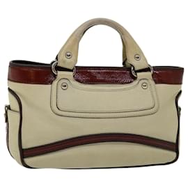 Céline-CELINE Hand Bag Leather Beige Auth bs12047-Beige