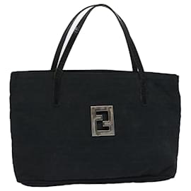 Fendi-FENDI Zucca Canvas Hand Bag Black Auth yk10704-Black