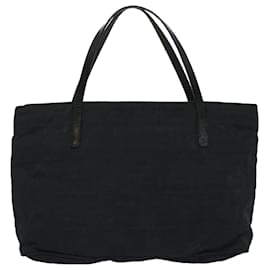 Fendi-FENDI Zucca Canvas Hand Bag Black Auth yk10704-Black