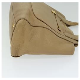 Miu Miu-Miu Miu Hand Bag Leather Beige Auth hk1110-Beige