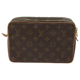 Louis Vuitton-Louis Vuitton Monogram Compiegne 23 Bolsa de Embreagem M51847 LV Auth am5781-Monograma