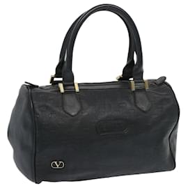 Valentino-VALENTINO Hand Bag Leather Black Auth bs12115-Black
